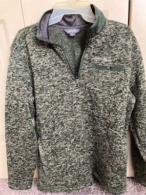 Eddie Bauer Green Marled Half-Zip Pullover